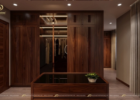 Tủ quần áo gỗ óc chó TA-16